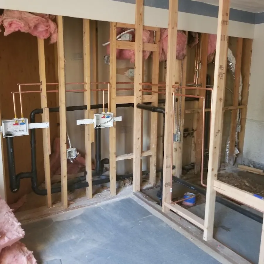 Copper pipe rough-in and plumbing installation in Elm Grove